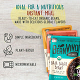 BeanVIVO - Variety 6 Pack (10 oz each) - Organic Baja Black Beans, Three Bean Vegan Chili, BBQ Pinto Beans - Seasoned & Ready to Eat, Plant Protein