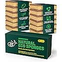 bioGo 12 Pack Natural Biodegradable Kitchen Sponges - Eco-Friendly, Compostable, Cellulose Dish - Compostable - Biodegradable - Cellulose Sponge