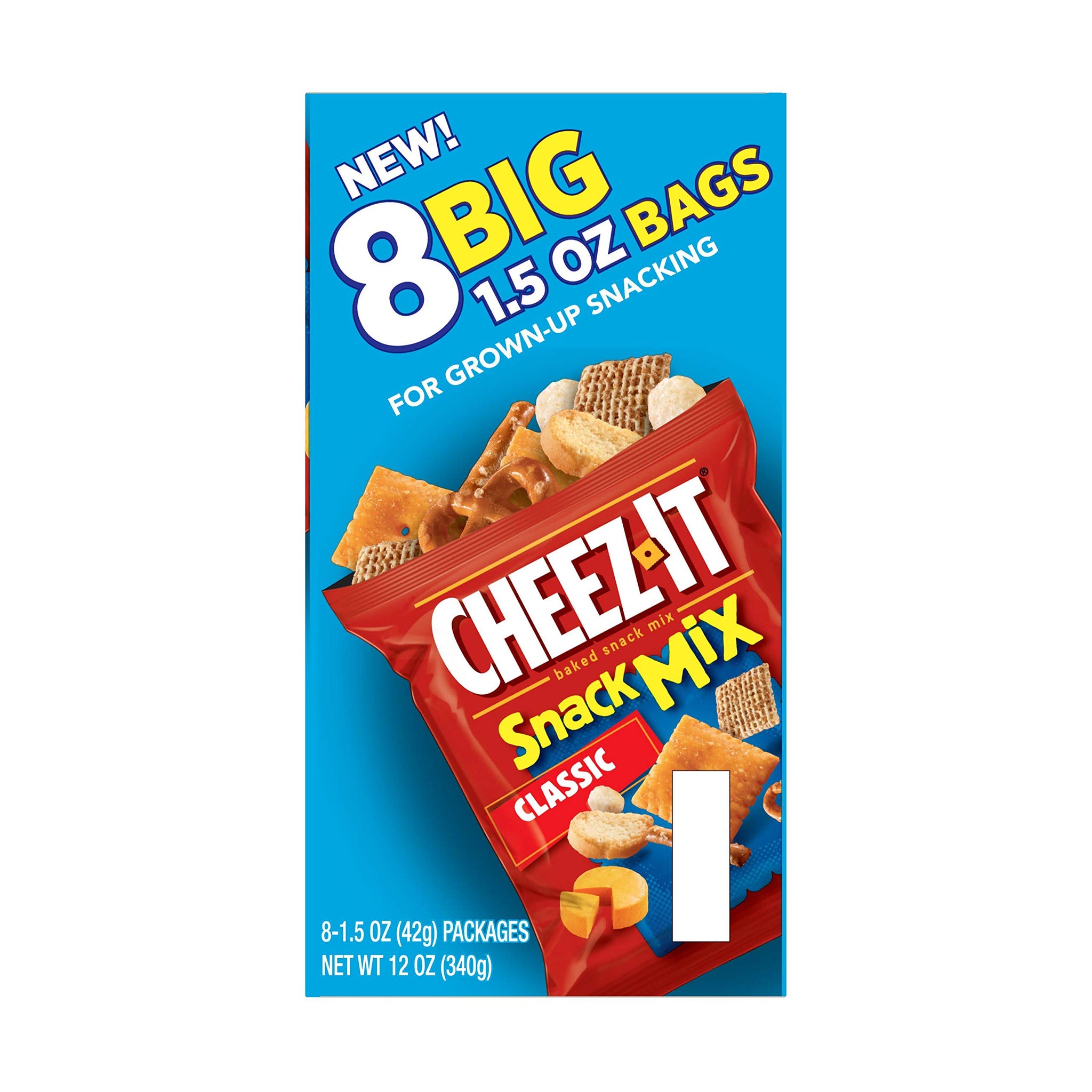 Cheez-It Baked Snack Mix, Classic, Single Serve, 1.5 oz Bags (8 Count)