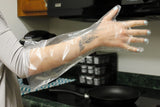 KLEEN CHEF Disposable Food Handling Elbow Length Poly Gloves | One Size Fits Most, 100 per box (1 box)
