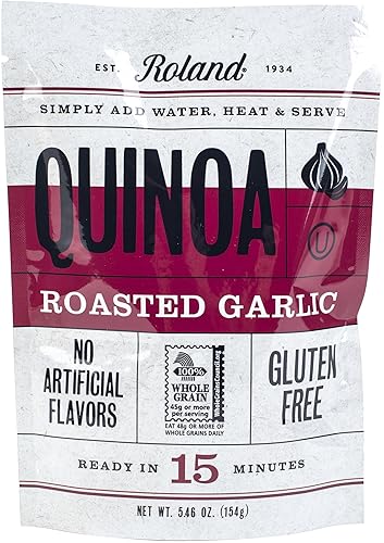 Roland Foods Roasted Garlic Seasoned Quinoa, 5.46 Ounce, Pack of 1