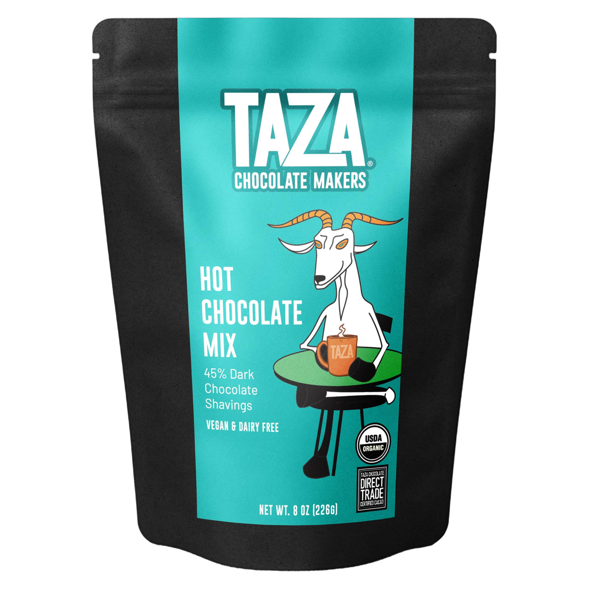 Taza Chocolate Organic 40% Dark Shaved Hot Chocolate Mix, 8 oz Bag