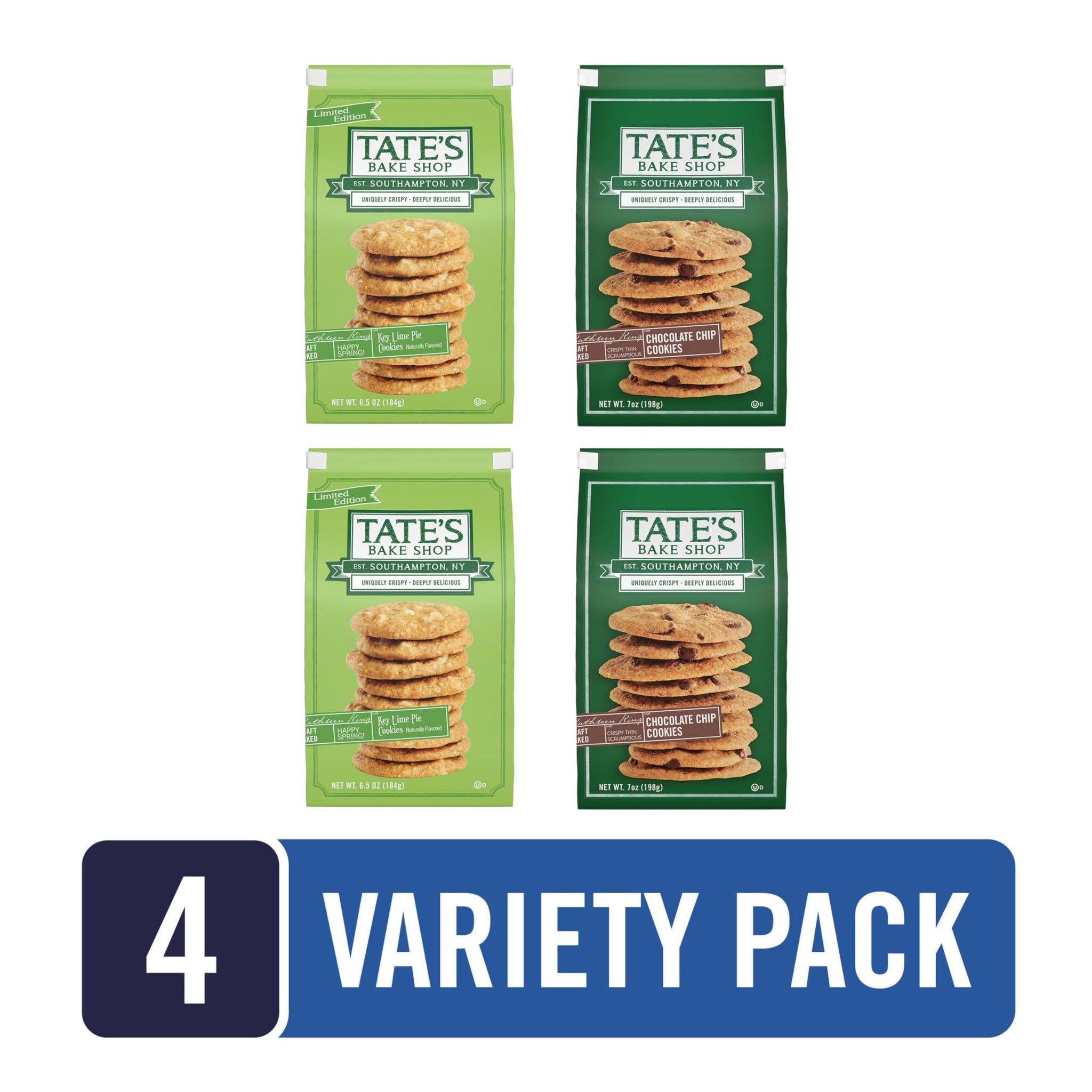 Tate's Bake Shop Key Lime Pie & Chocolate Chip Cookies, 4 Bags