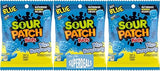 Sour Patch Kids (Pack of 3) Soft and Chewy Candy bundled by SUPERDEALS with Mystery Gift (8 oz, Blue Raspberry)