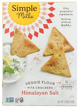 Simple Mills Veggie Pita Crackers, Himalayan Salt - Gluten Free, Vegan, Healthy Snacks, Paleo Friendly, 4.25 Ounce (Pack of 1)