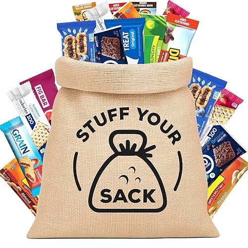 Snack Bar Variety Box - 50 Count Protein and Energy Bars Assortment - Individually Wrapped Breakfast, Meal Replacement & Snack Bars by Stuff Your Sack