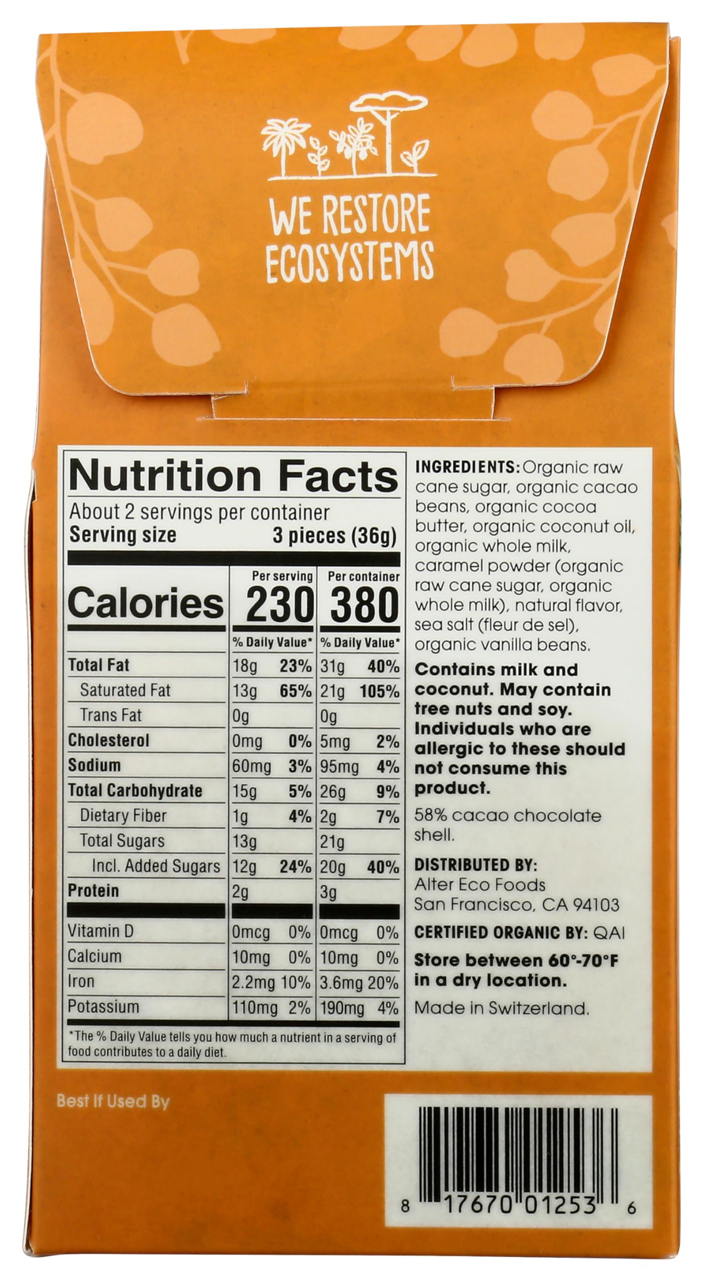 Alter Eco Organic Salted Caramel Dark Chocolate Truffles, 2.1 OZ