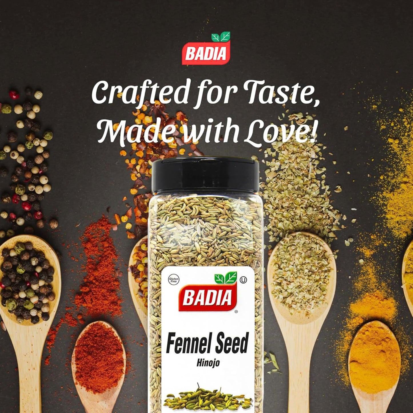 Badia Fennel Seed Whole, 14 oz - Whole Seeds, Mild Sweet Flavor, Gluten Free, Kosher