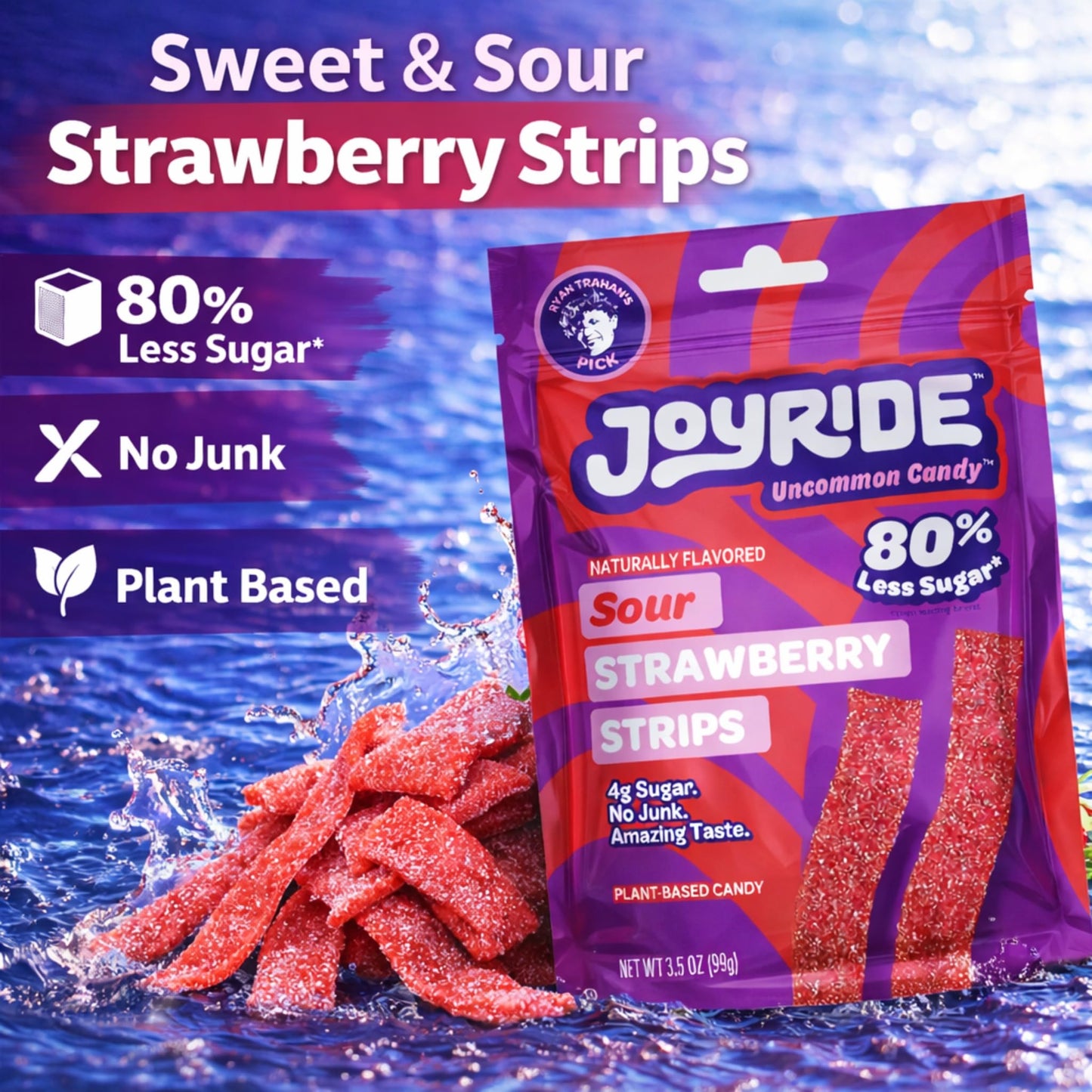 Joyride Sweets Candy Joyride Sour Candy Strips - 3.5oz-Gummy Candy,