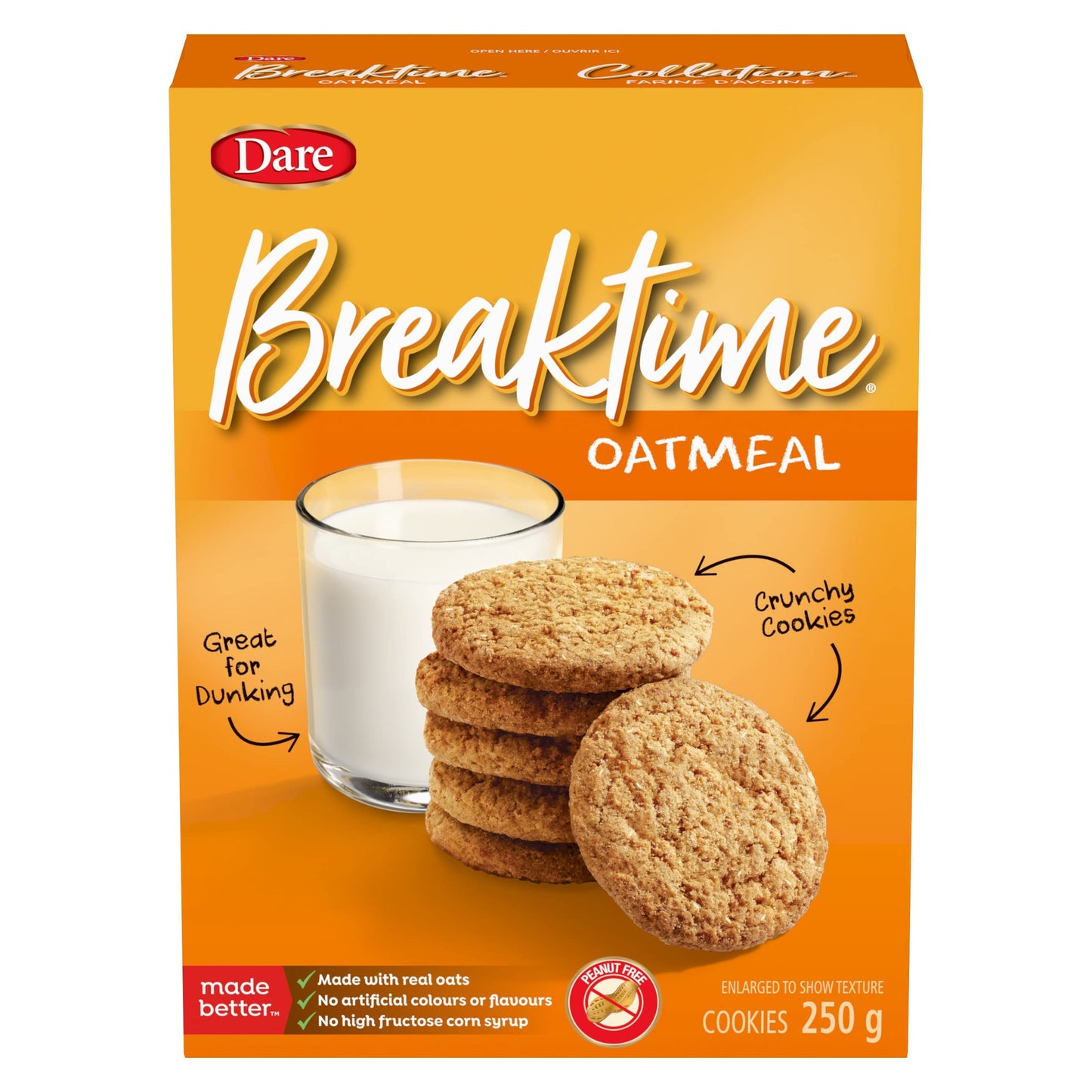 Breaktime Oatmeal - Cookies with Real Whole Grain Oats 250g Unit Pack'