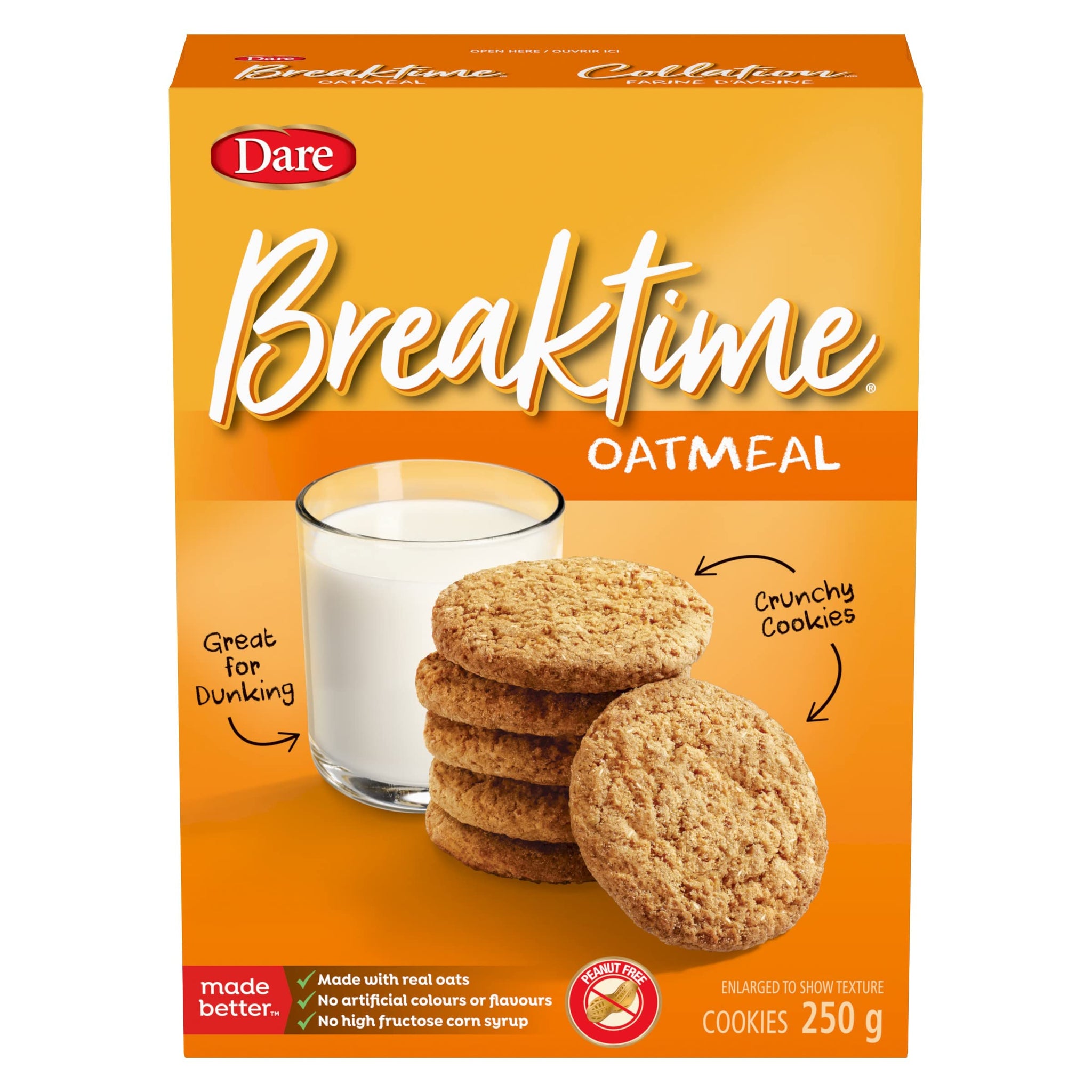 Breaktime Oatmeal - Cookies with Real Whole Grain Oats 250g Unit Pack'