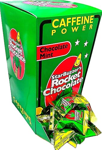 Rocket Chocolate Milk Chocolate Mint Flavored Caffeinated Chocolate Truffles, 100 count, Mini