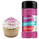 Bakerpan Sugar Sprinkles for Baking - 7 Ounce Fuchsia Decorating Sugar Crystals for Cookies, Cake Pops, Ice Cream (Made in USA)