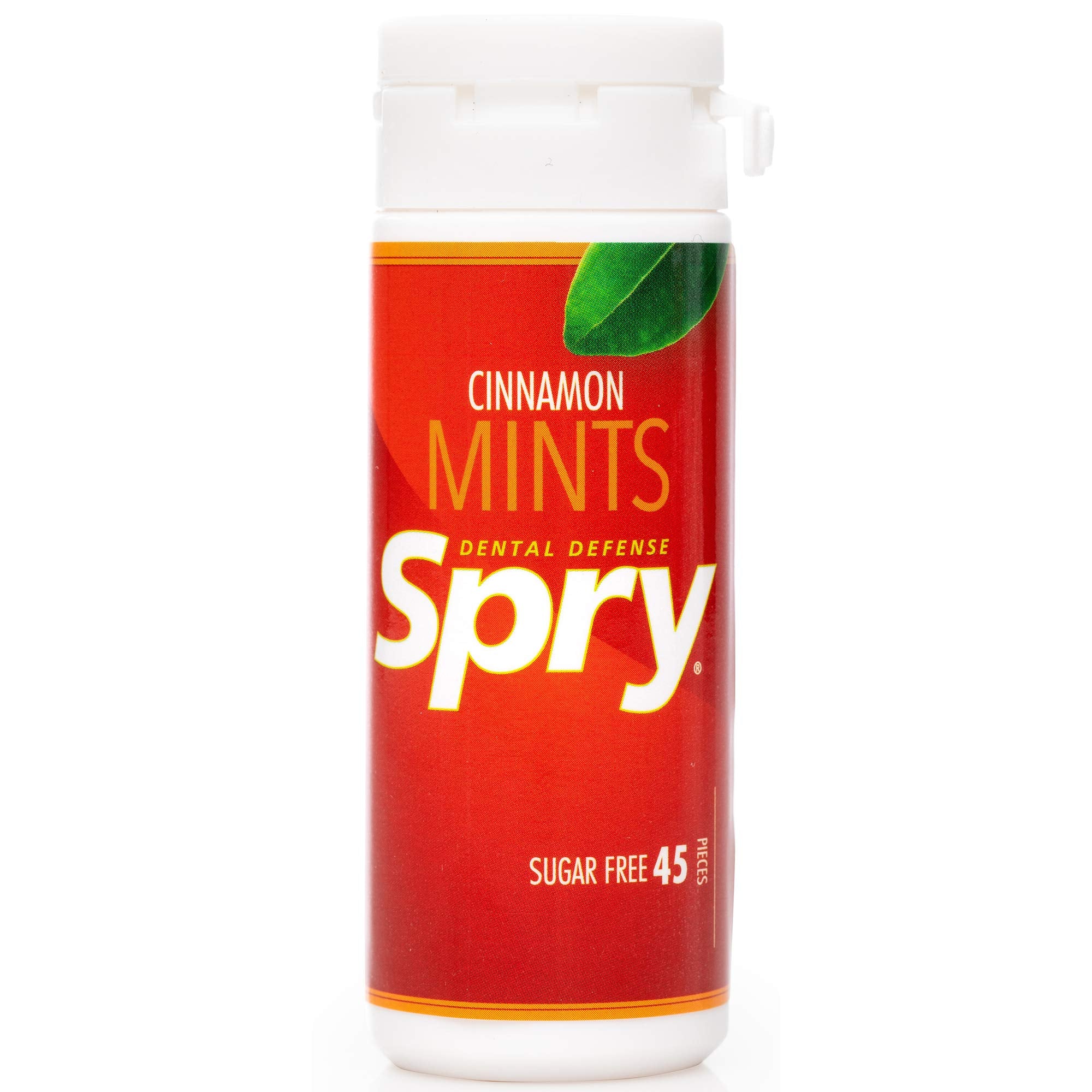 Spry Xylitol Cinnamon Mints Sugar Free Candy - Promote Oral Health, Increase Saliva Production, Stop Bad Breath, Non-GMO, Gluten-Free, 45 Count (Pack
