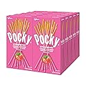 Pocky Strawberry Biscuit Sticks - Sweet Strawberry-Covered Crunchy Snack, Mess-Free and Great for Sharing - (Pack of 10)