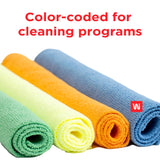 Wi-Supply Microfiber Towels 24 Pack - True to Size 14 x 14, Stitch Free, Washable, Reusable Cleaning Cloths, No Residue Rags for Dusting, Washing