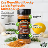 Lucky Lola's Fantastic Salmon Rub - Gourmet All-Natural Dry Rub | Perfect Salmon Seasoning for Grilling, Baking, Smoking, Pan Searing & Air Frying |