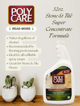 PolyCare Stone & Tile Floor Cleaner Super Concentrate - 32 Fl Oz - Fresh- Dilute Concentrate with Water for Spray Mops and Spray Bottles