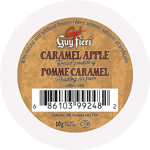 Guy Fieri Flavortown Coffee Pods, Caramel Apple Bread Pudding Flavored Coffee, Medium Roast Coffee, Single Serve for Keurig K Cups Machine, 24 Count…