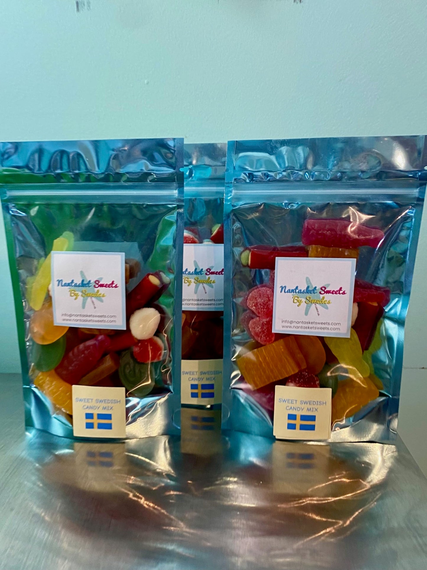 Nantasket Sweets by Swedes Swedish Sweet Candy Mix, Assorted Fruit Flavors, Sugar-Based Gummies, 5.28 oz Resealable Bag