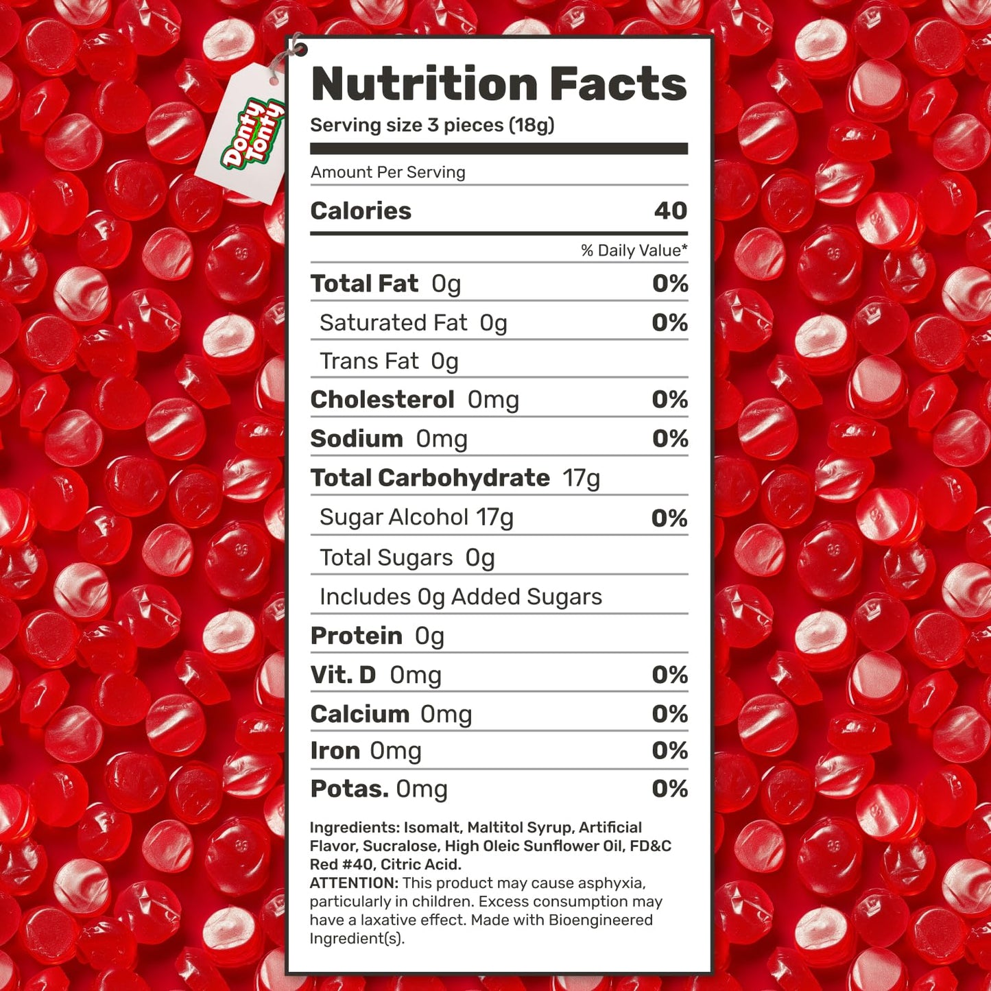 SUGAR FREE CINNAMON Hard Candy 2 lb - Bulk Keto Snacks for Diabetics in Resealable Bag, Individually Wrapped