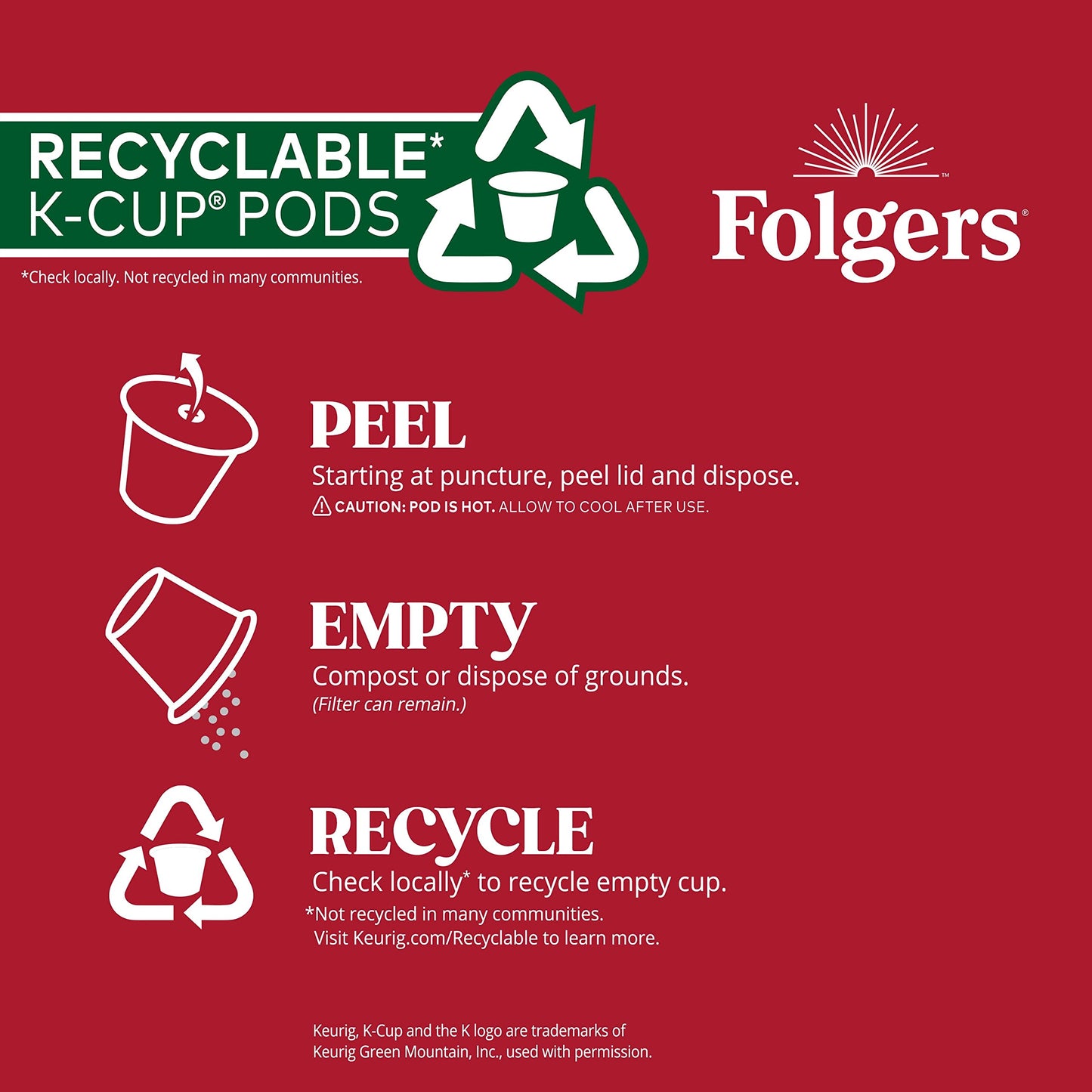 Folgers Black Silk Coffee, Dark Roast, Keurig K-Cup Pods, 10 Count Box