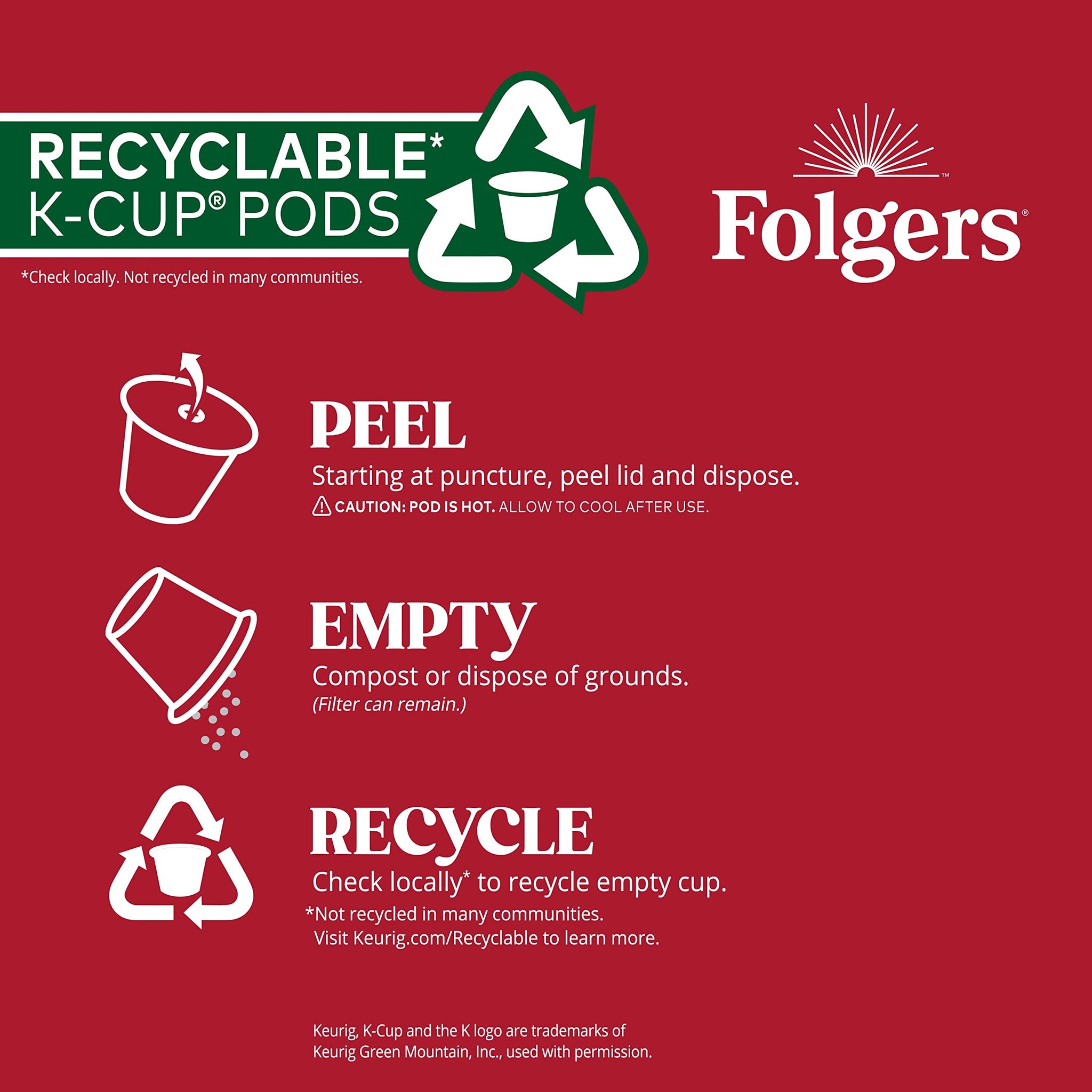 Folgers Black Silk Coffee, Dark Roast, Keurig K-Cup Pods, 10 Count Box