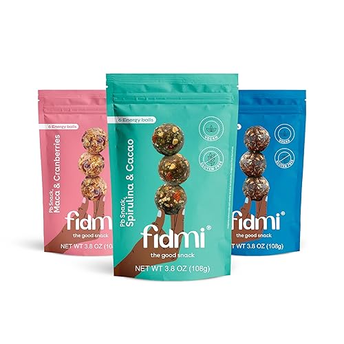 Fidmi Snack Protein Energy Balls Assorted Pack | Vegan - Gluten Free - Plant Based - Superfoods (Maca, Spiruline, Cacao) - All Natural Ingredients