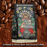 Bones Coffee Company Macamaniac, Macadamia and Coconut Flavored Coffee, Medium Roast Low Acid Arabica Beans Compatible with Auto drip and French Press