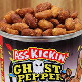 KICKIN’ Ghost Pepper Spicy Hot Peanuts - 12oz - Ultimate Spicy Gourmet Gift Peanuts - Try if you dare!