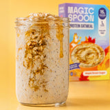 Magic Spoon High Protein Oatmeal - 15g Protein, 6g Fiber, 1g Sugar - Gluten Free Oatmeal and Overnight Oats - 20 Servings (5 Apple Cinnamon, 5 Banana