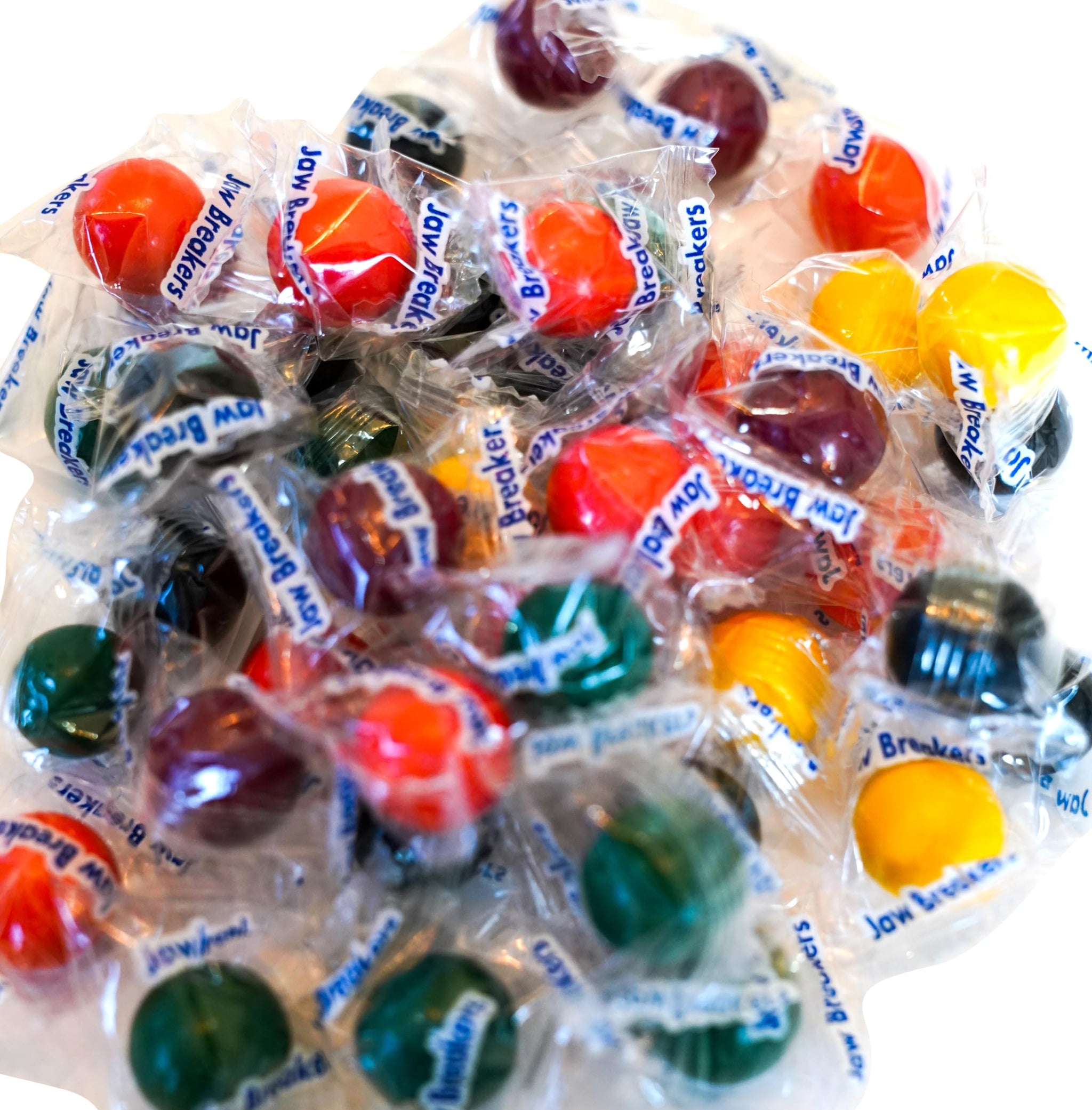 Jawbreakers Assorted Candy 2 lb Bag - Cherry Lemon Lime Orange Grape Flavors - Long?Lasting Hard Sweets Individually Wrapped Bulk Treats