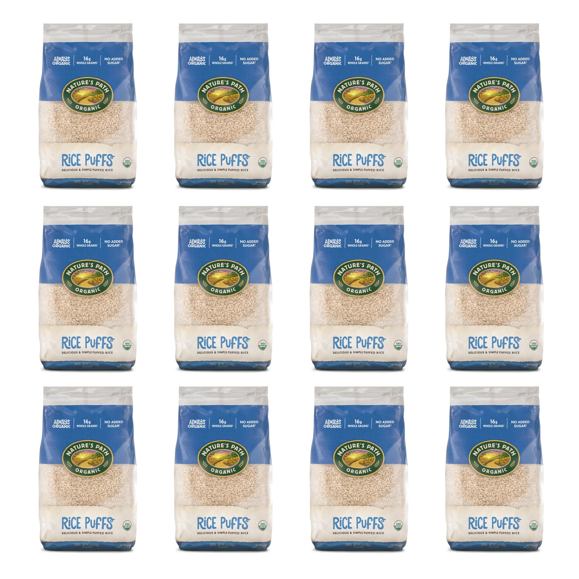 Nature's Path Organic Rice Puffs Cereal, 6 oz (Pack of 12), Earth Friendly Packaging