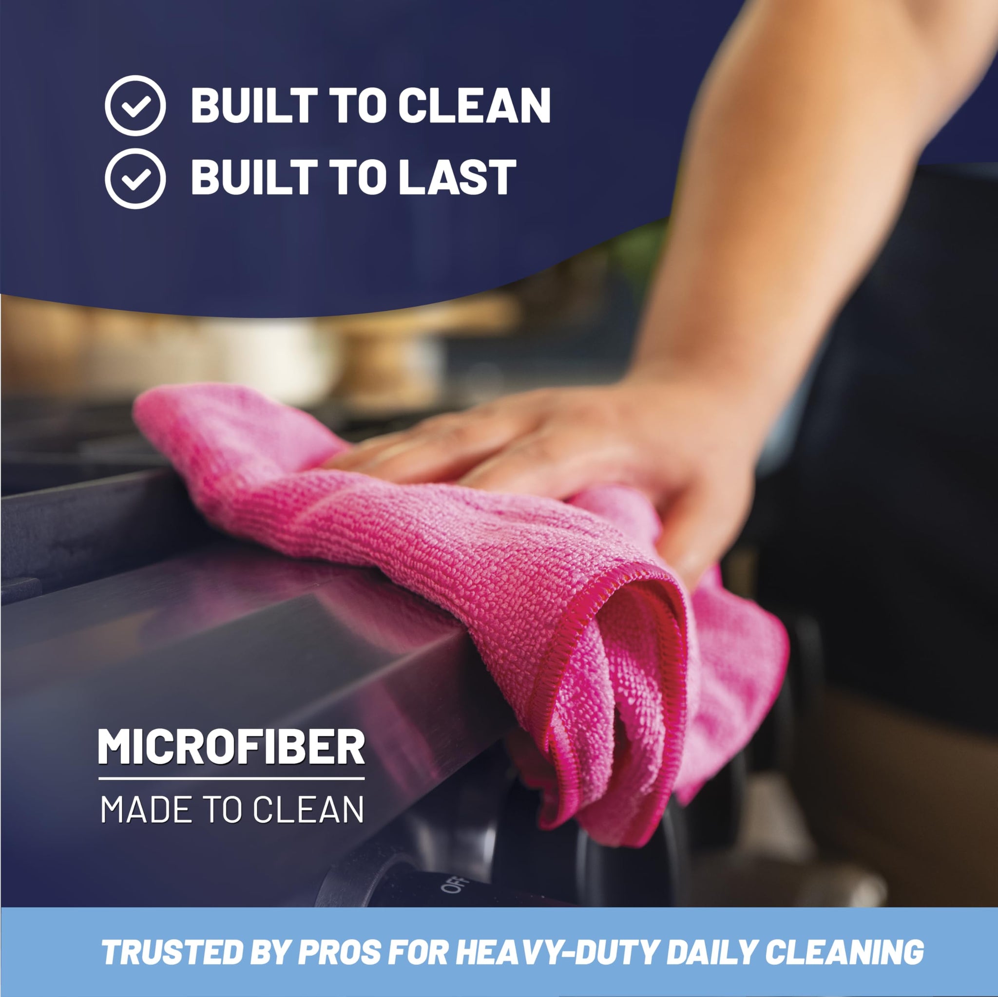 Microfiber Wholesale MW Pro 16x16 Microfiber Wash Cloths - Absorbent Kitchen Dish Rags & Counter Wipes - Heavy Duty Scrubbing Towels for Restaurants