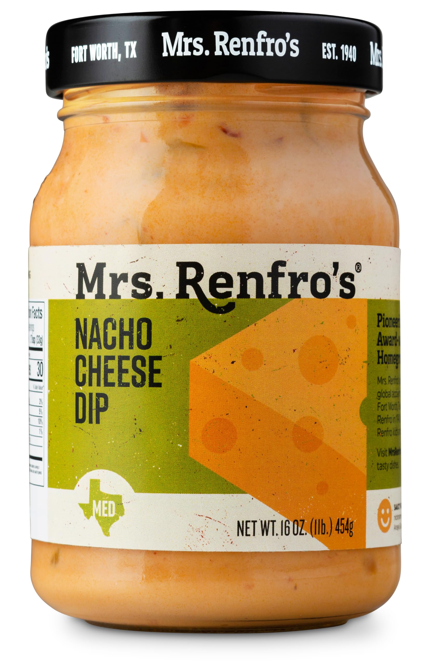 Mrs. Renfro's Nacho Cheese Sauce, 16 oz Jar (Pack of 1) - Creamy Ready-to-Serve Cheese Dip for Tortilla Chips, Nachos, Pretzels, Fries, Tacos