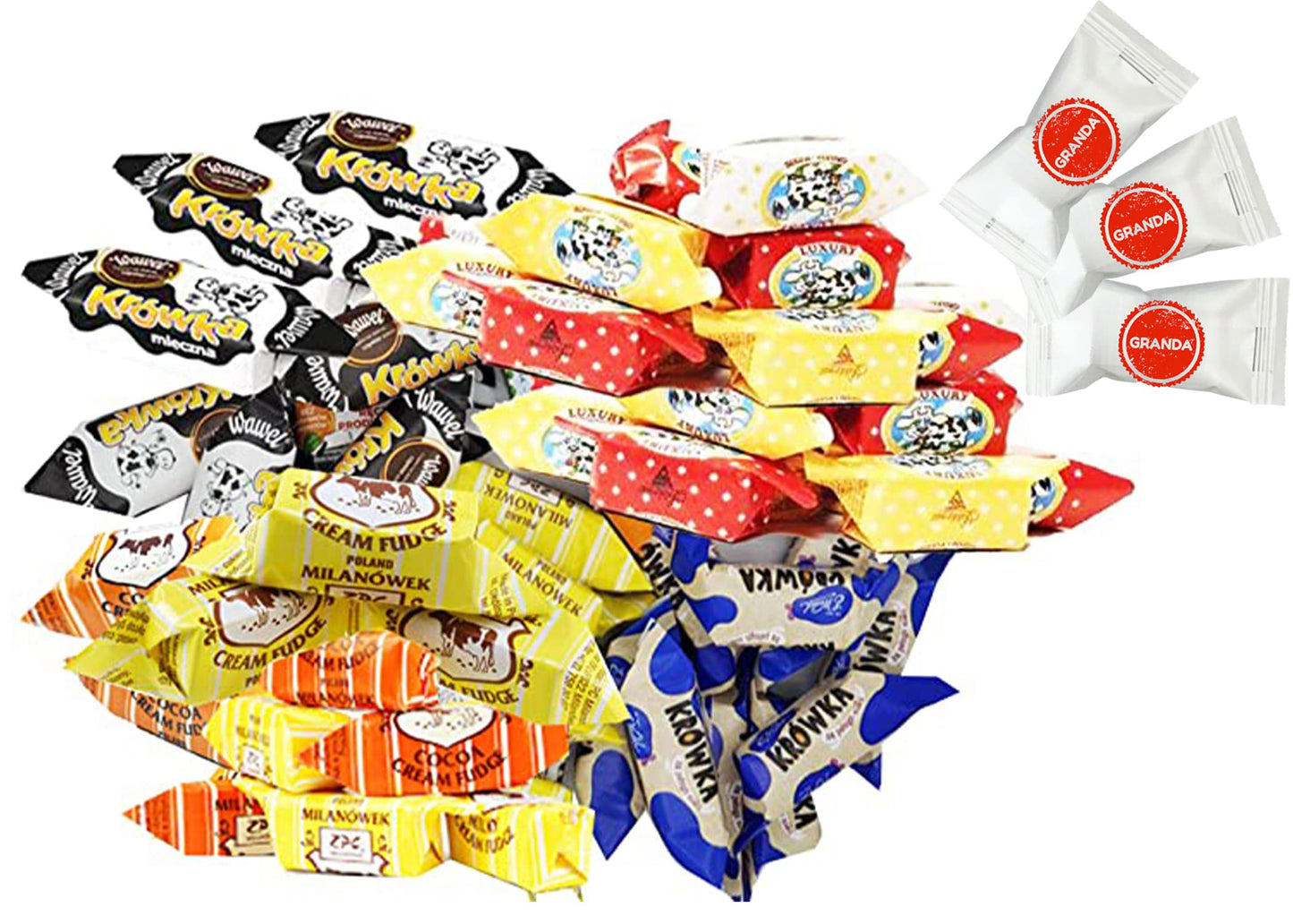 TASTE OF POLAND KROWKI MIX 2 LB MILANOWEK, WAWEL, SOLIDARNOSC, WEDEL. Fudge Candy Mix From Poland By Granda.
