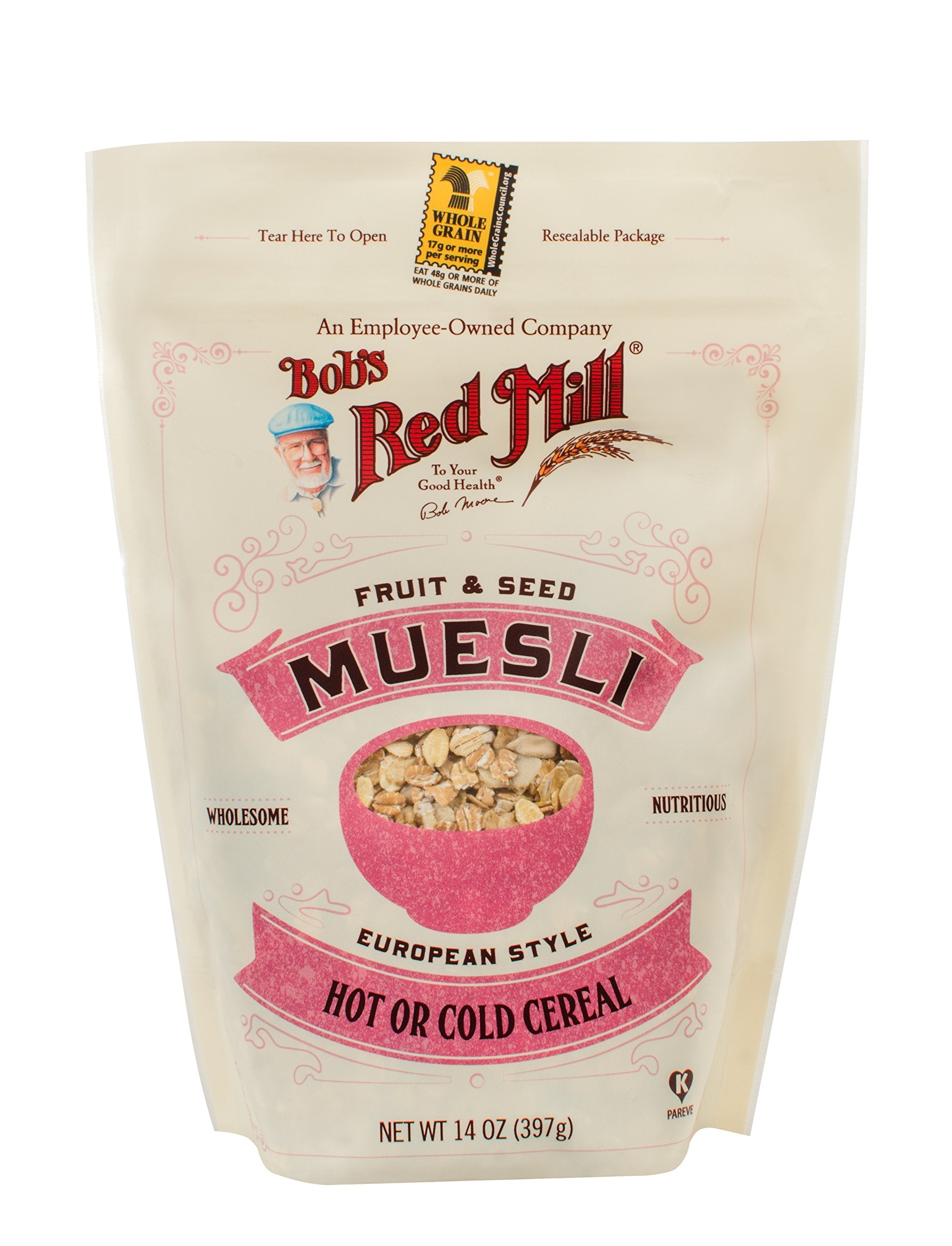 Bob's Red Mill Fruit & Seed Muesli, 14oz (Pack of 4) - Non GMO, Whole Grain, Kosher