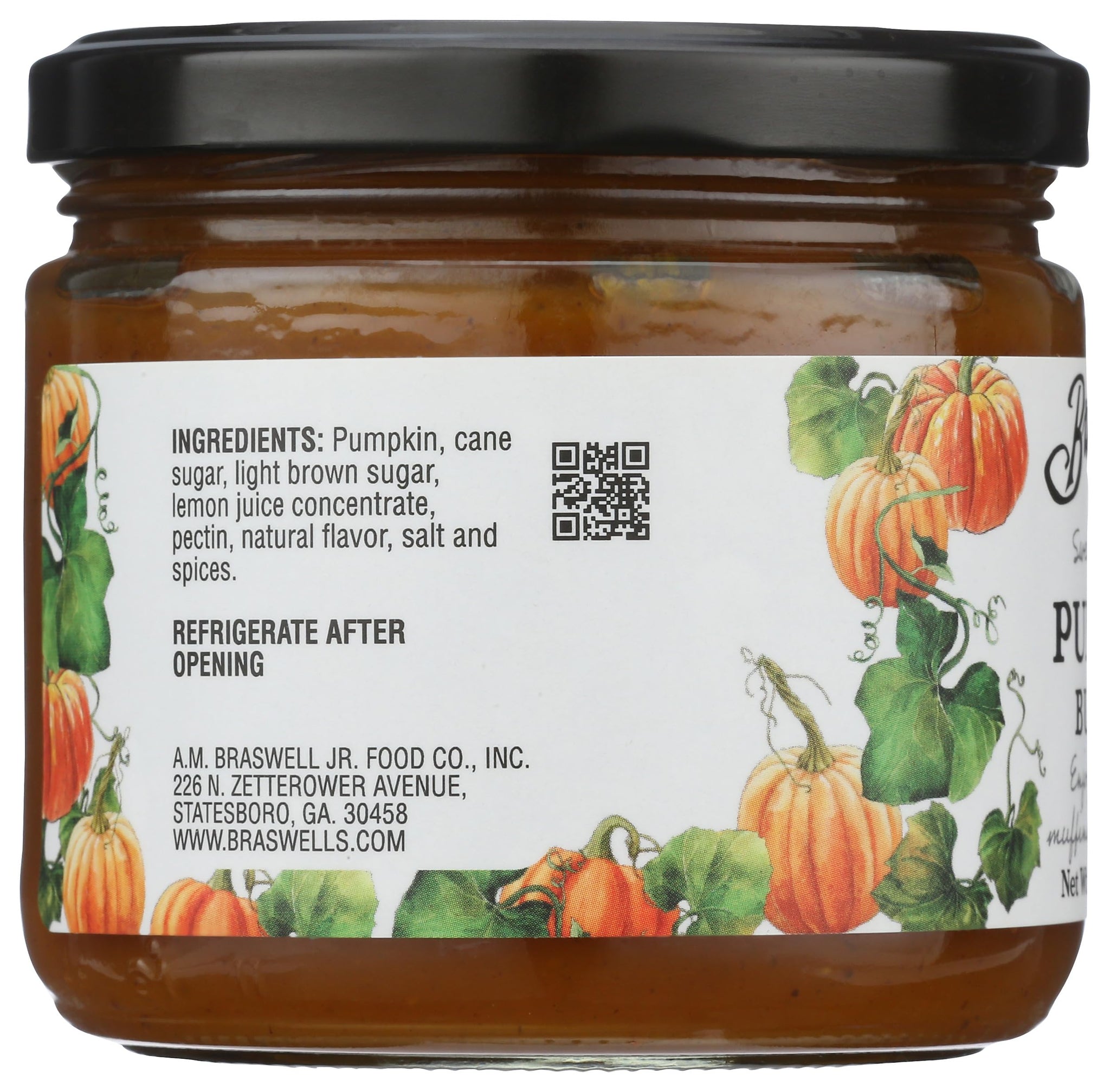 Braswell’s Gourmet Pumpkin Butter - Small-Batch, Renowned Specialty, Made in USA, Since 1946 (12.5oz)