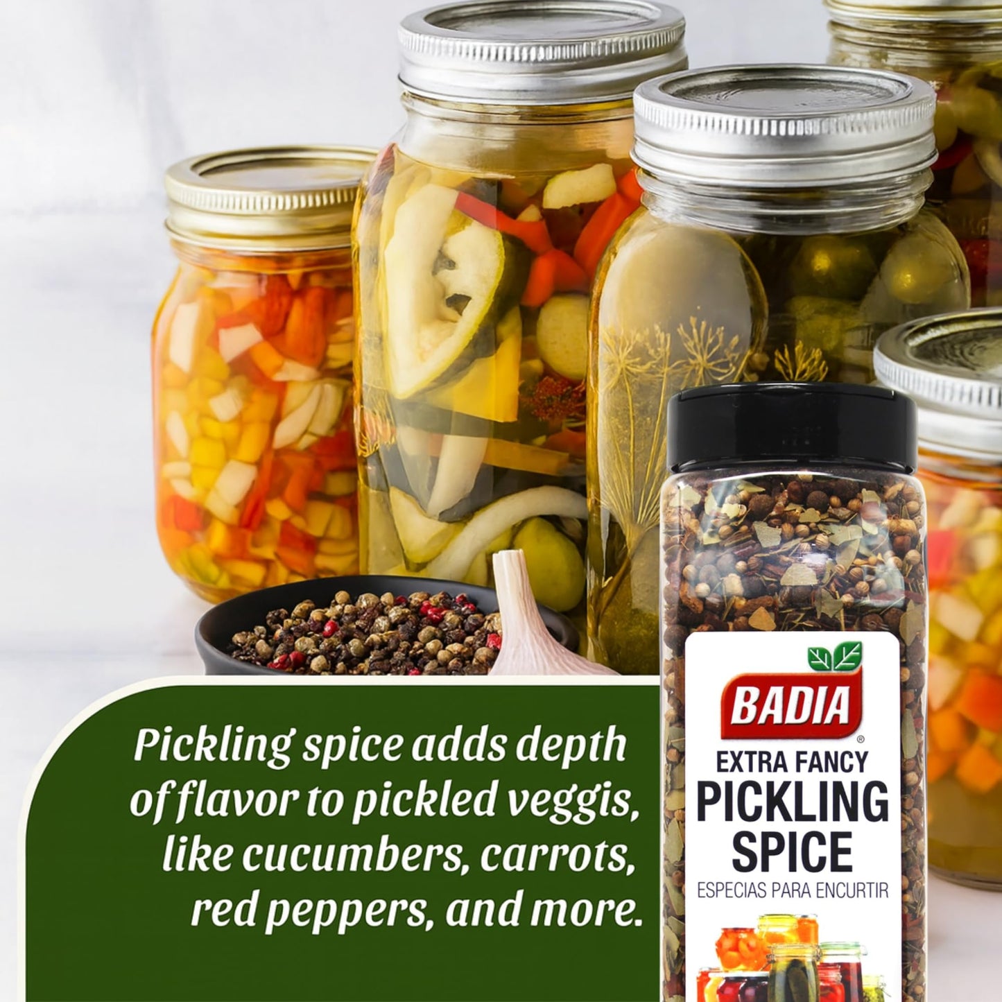 Badia Extra Fancy Pickling Spice Mix, 13 oz - Blend of Premium Spices for Pickling Vegetables, Brines & Marinades, Gluten Free