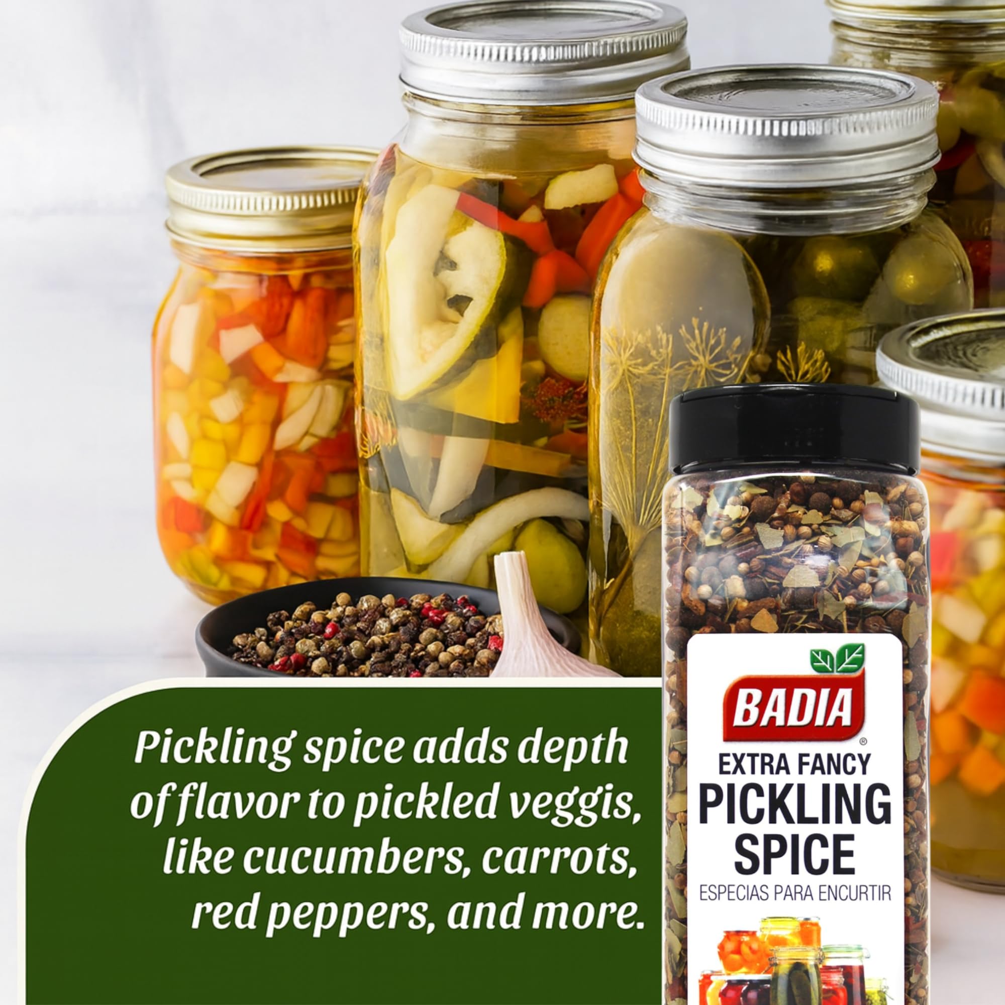 Badia Extra Fancy Pickling Spice Mix, 13 oz - Blend of Premium Spices for Pickling Vegetables, Brines & Marinades, Gluten Free