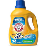 ARM & HAMMER Plus OxiClean Ultra Stain Fighters Liquid Laundry Detergent, Stain Remover for Clothes, Clean Meadow, 74 Loads, 96.2 fl oz