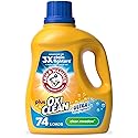 ARM & HAMMER Plus OxiClean Ultra Stain Fighters Liquid Laundry Detergent, Stain Remover for Clothes, Clean Meadow, 74 Loads, 96.2 fl oz