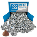 Hershys Kisses Silver Foiled Classic Milk Chocolate - 4 Pounds approx 400 pieces of Chocolate Candy Individually Wrapped - Ideal for Snacking