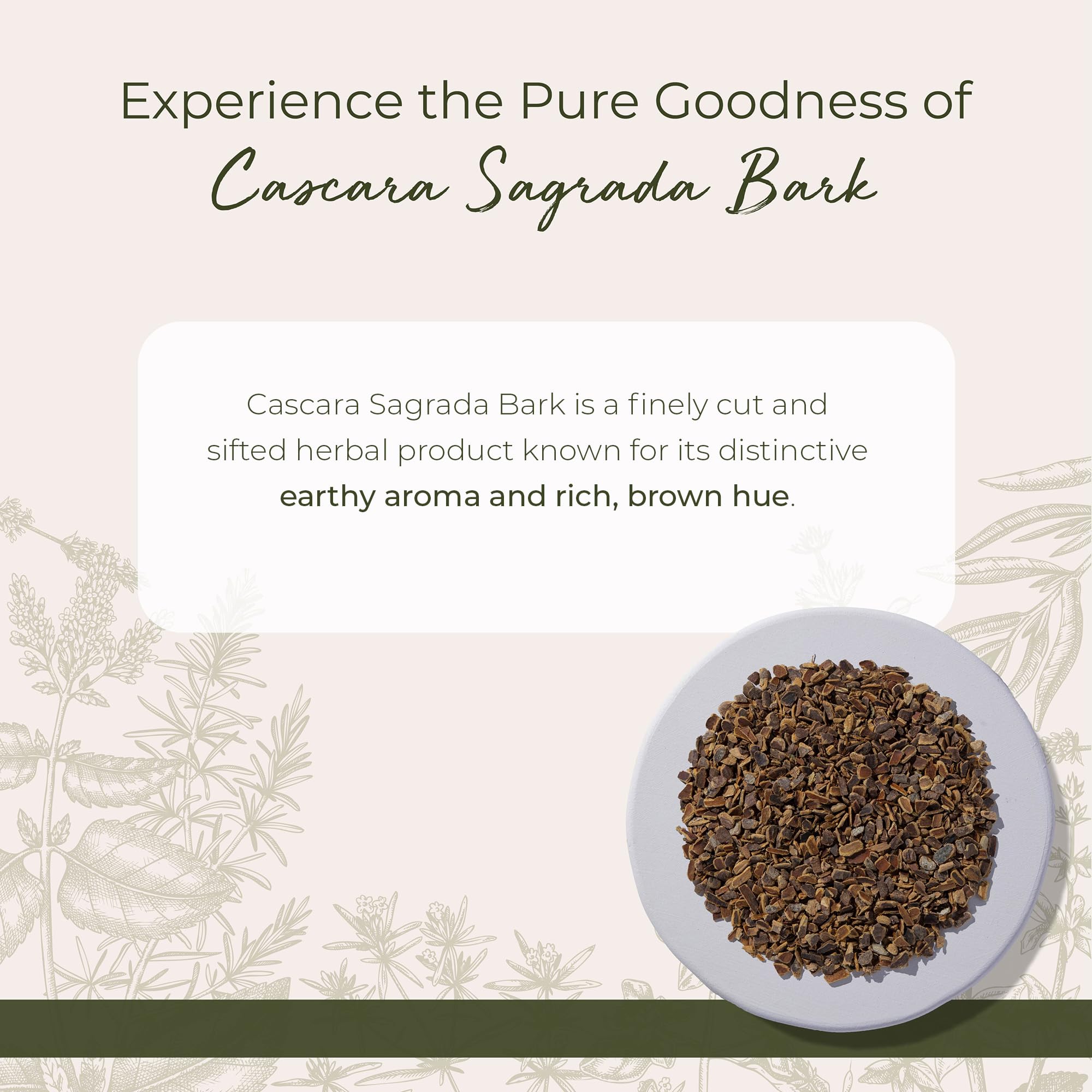 Starwest Botanicals Cascara Sagrada Bark - Dried Herb for Tea & Natural Herbal Blends, Pure Rhamnus Purshiana, Wildcrafted, Cut & Sifted, Certified