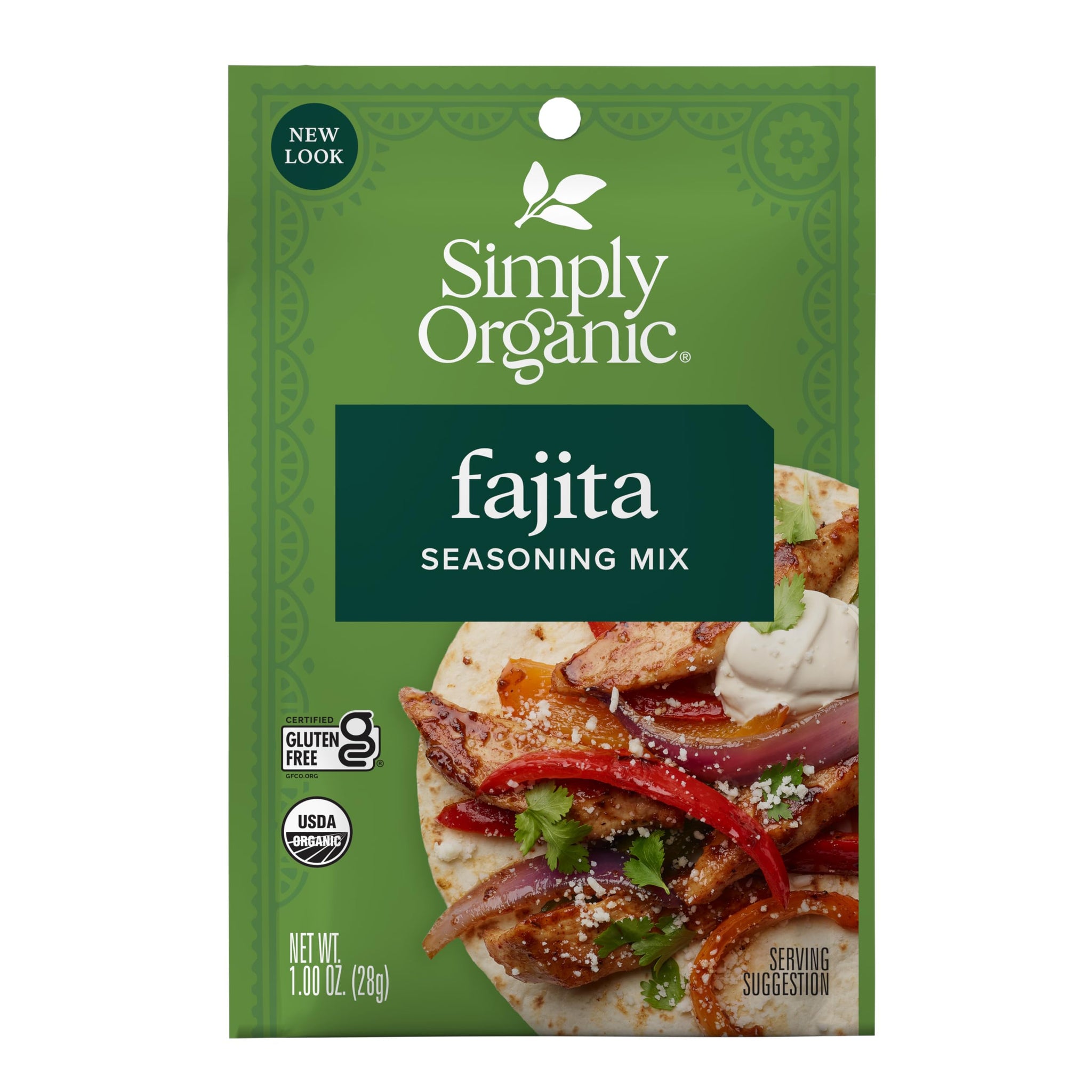 Simply Organic Fajita Seasoning Mix, Gluten Free, Certified Organic, Kosher - Chicken Fajita Seasoning - Pure Flavor for Tacos, Stir-Fries, Mexican