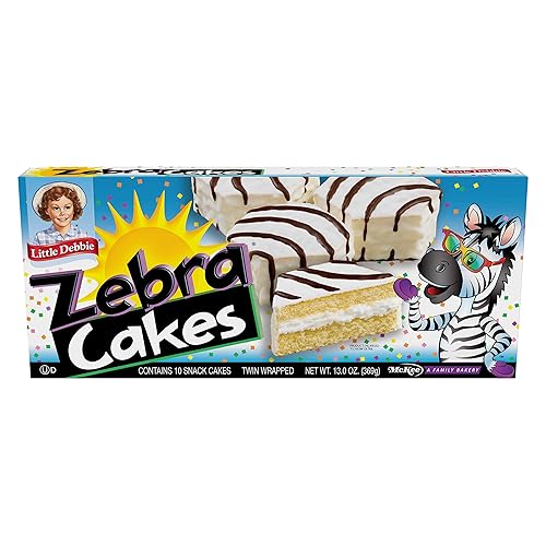 Little Debbie Zebra Cakes, 10 Twin-Wrapped Cakes, 13.0 oz Box, Pack of 0ne (1)