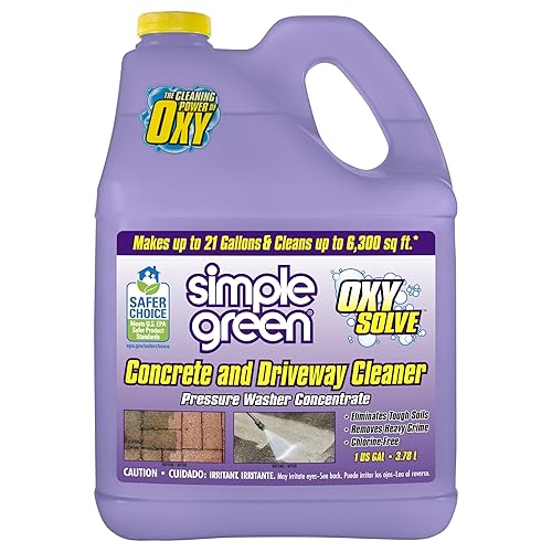Simple Green Oxy Solve Concrete and Driveway Pressure Washer Cleaner, Purple, Unscented, 128 Fl.Oz