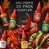 Melinda's Mini Hot Sauce Variety Pack - 30 Pack (2 Oz Each) - Gourmet Hot Sauce Gift Set with Travel Friendly Mini Bottles in 6+ Flavors