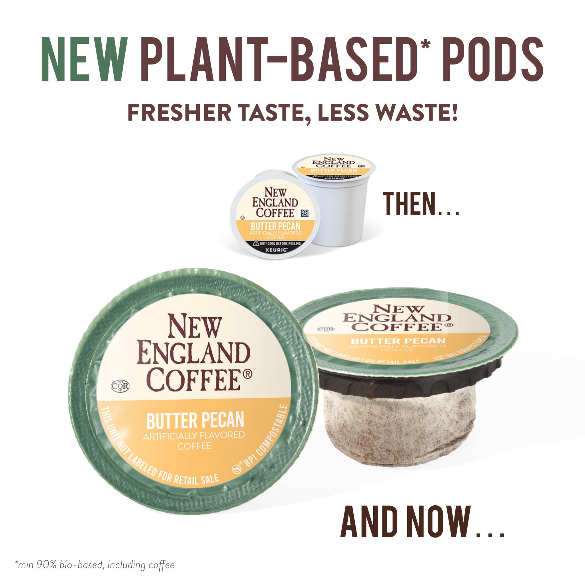 New England Coffee Single Serve Pods, Butter Pecan Medium Roast 12 Count (Pack of 1)