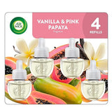 Air Wick Plug-In Scented Oil Refills, 4 Count, Vanilla & Pink Papaya, Air Freshener, Essential Oils, Eco Friendly